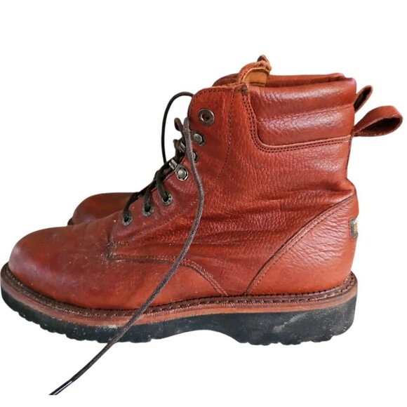 Lucchese Sport Lace Up Boots Mens Size 9.5 D Brown Leather Casual Work Outdoors - Picture 4 of 8